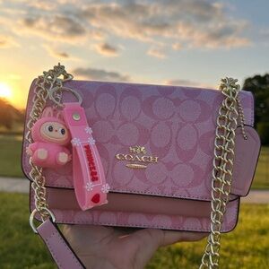 Coach Pink Crossbody with Gold Chain